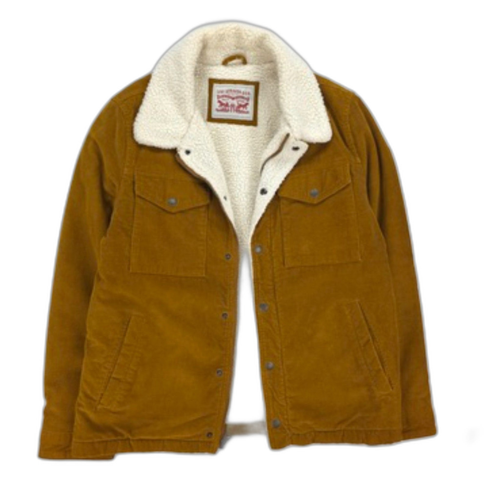 LEVIS Premium Corduroy Type I|| Sherpa Trucker Jacket 70s Boho Western Indie Y2k - Picture 7 of 12